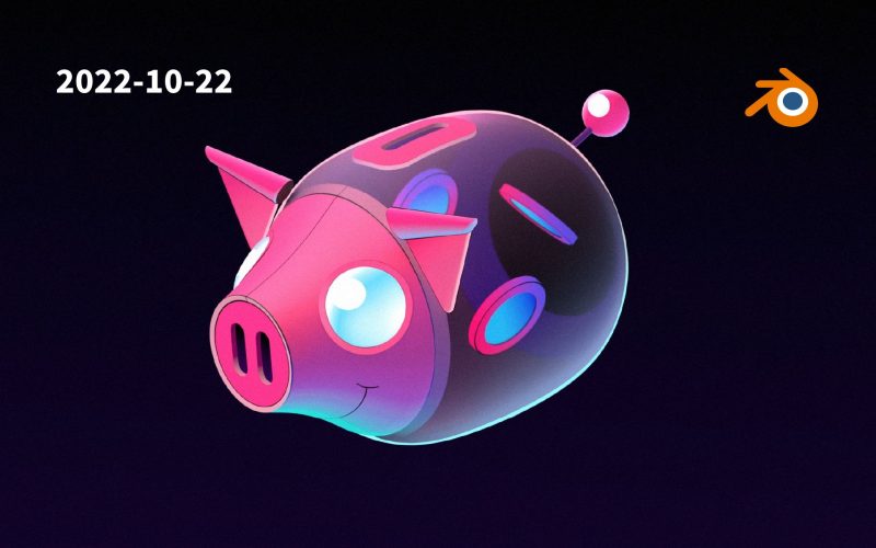 小猪存钱罐卡通材质教程-太阳鸽鸽资源站