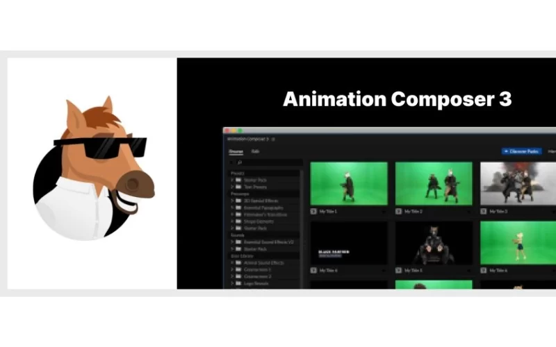 Animation Composer 3马头人文字标题音效MG动画编辑器-太阳鸽鸽资源站