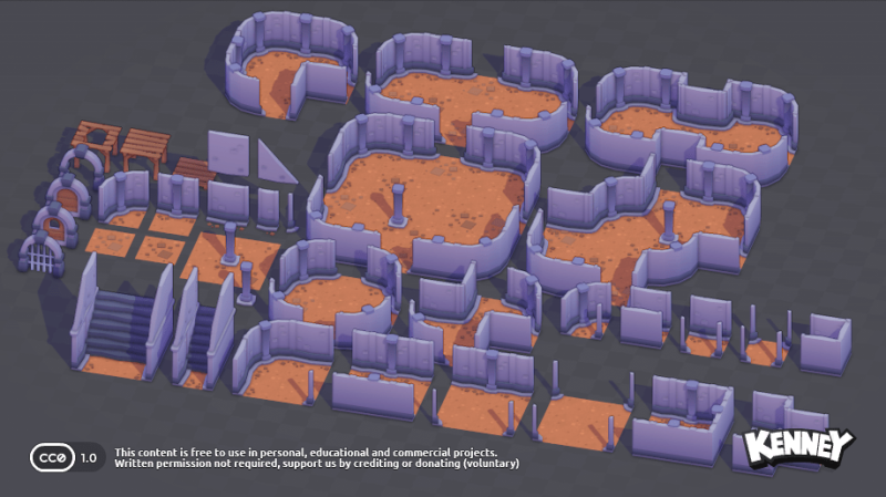 Kenney.nl 模块化地牢套件-太阳鸽鸽资源站