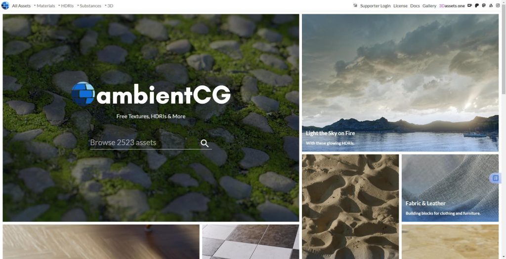 图片[1]-AmbientCG 免费开源的3D资产在线资源平台-太阳鸽鸽资源站