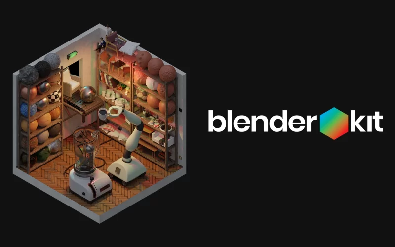Blenderkit3.18 庞大免费材质与模型资产库-太阳鸽鸽资源站